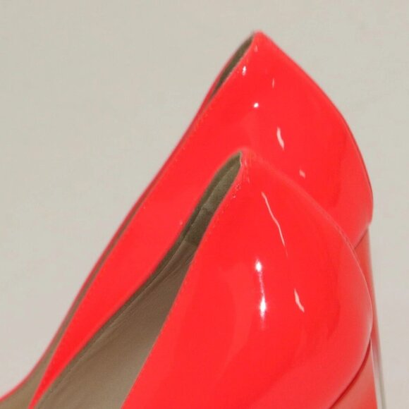 Christian Dior Neon Coral Patent Leather Lucite Heel Pumps EU 38 US 8 - Picture 9 of 16